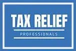 A blue and white logo for tax relief professionals.